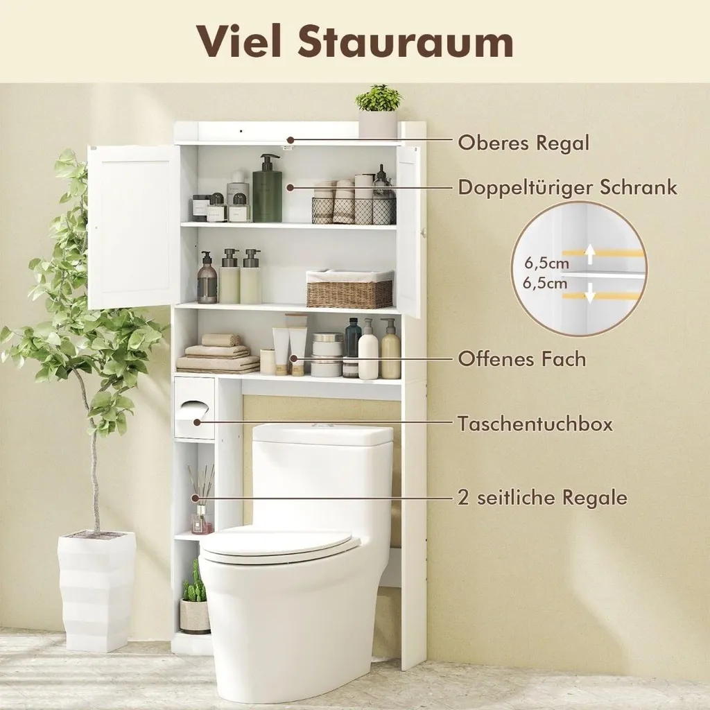 Solution de rangement WC pour petits espaces avec étagères blanches - 4