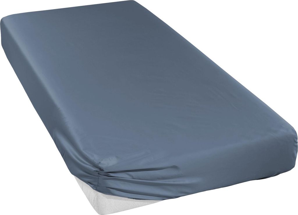 Curt Bauer Uni Mao Satin Spannbettlaken Spannbetttuch 90x200 cm 0000-3527 denim
