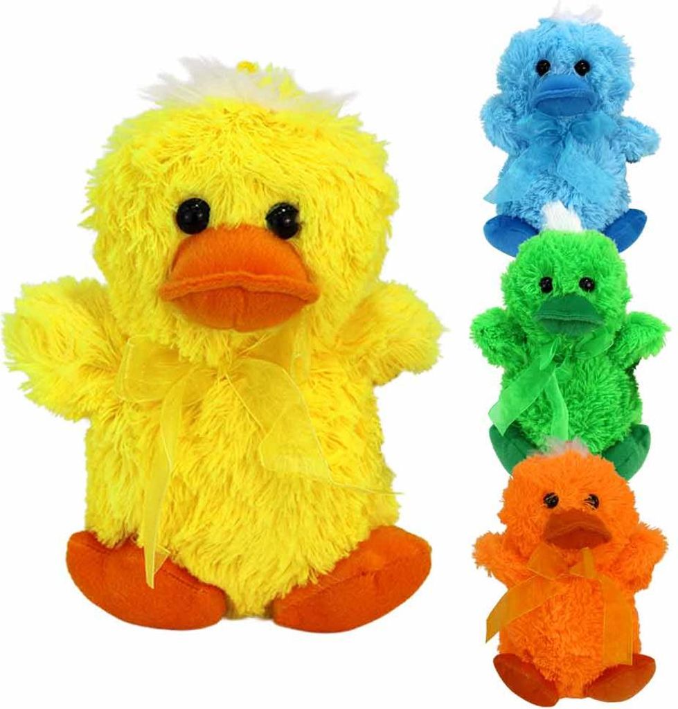 4 Stück Enten Kuscheltier Sortiment bunt - ca. 22 cm