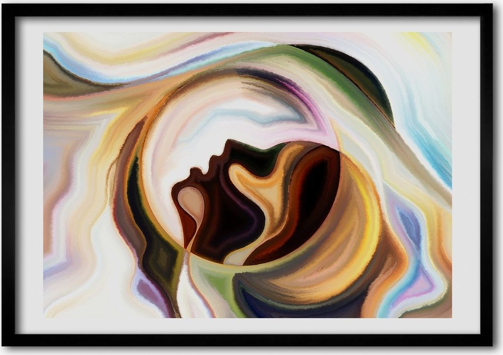 Bild - Bilderrahmen - 100 cm x 70 cm - MDF - Rahmen - Foto - Wandkunst Abstraktion