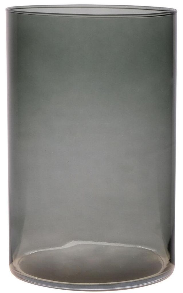 Vase Zylinder Glas dunkelgrau transparent Dekoration Produktbild 