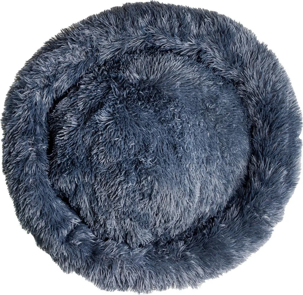 Dodo chien rond 80 cm gris foncé - Lit ultra doux avec rebord surélevé