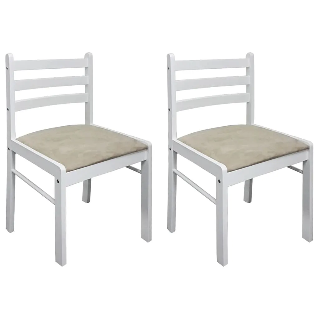 Set 2 Sedie vidaXL Legno Massiccio e Velluto Bianco | Design Elegante - 1