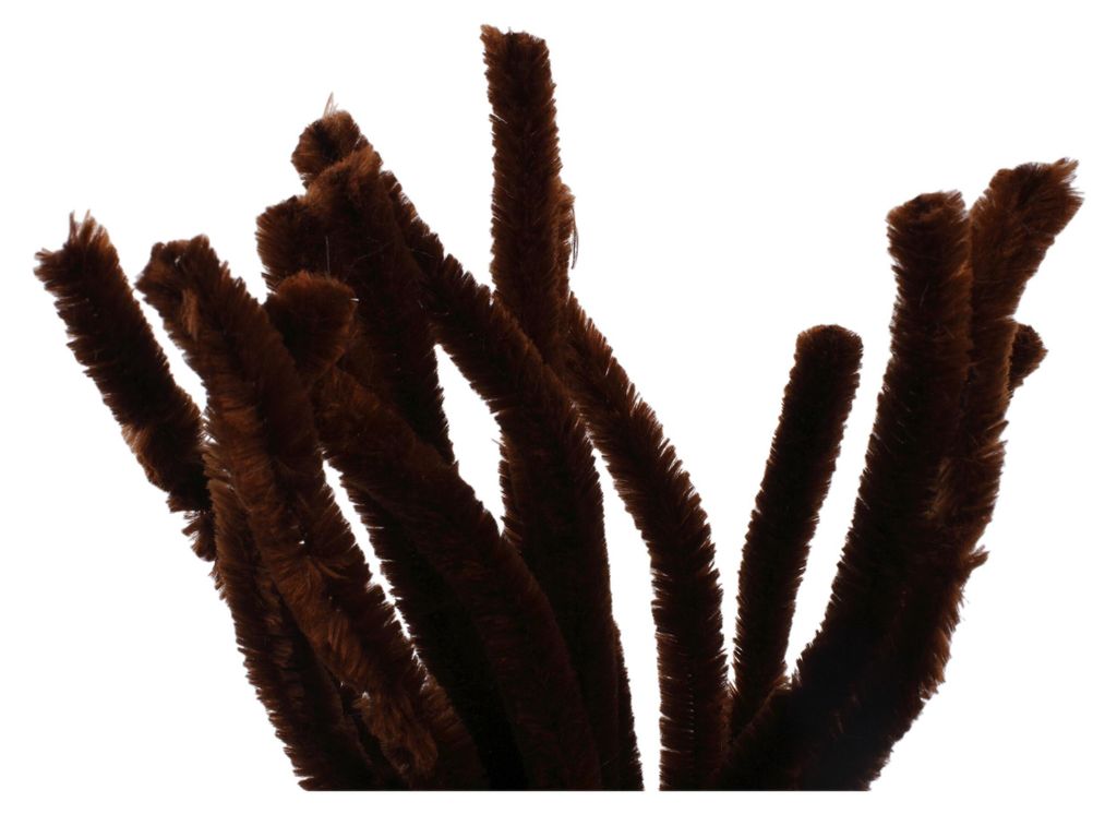 15 Draht, Pfeifenreiniger 15mm  Länge 30cm  CHENILLE, braun Produktbild 