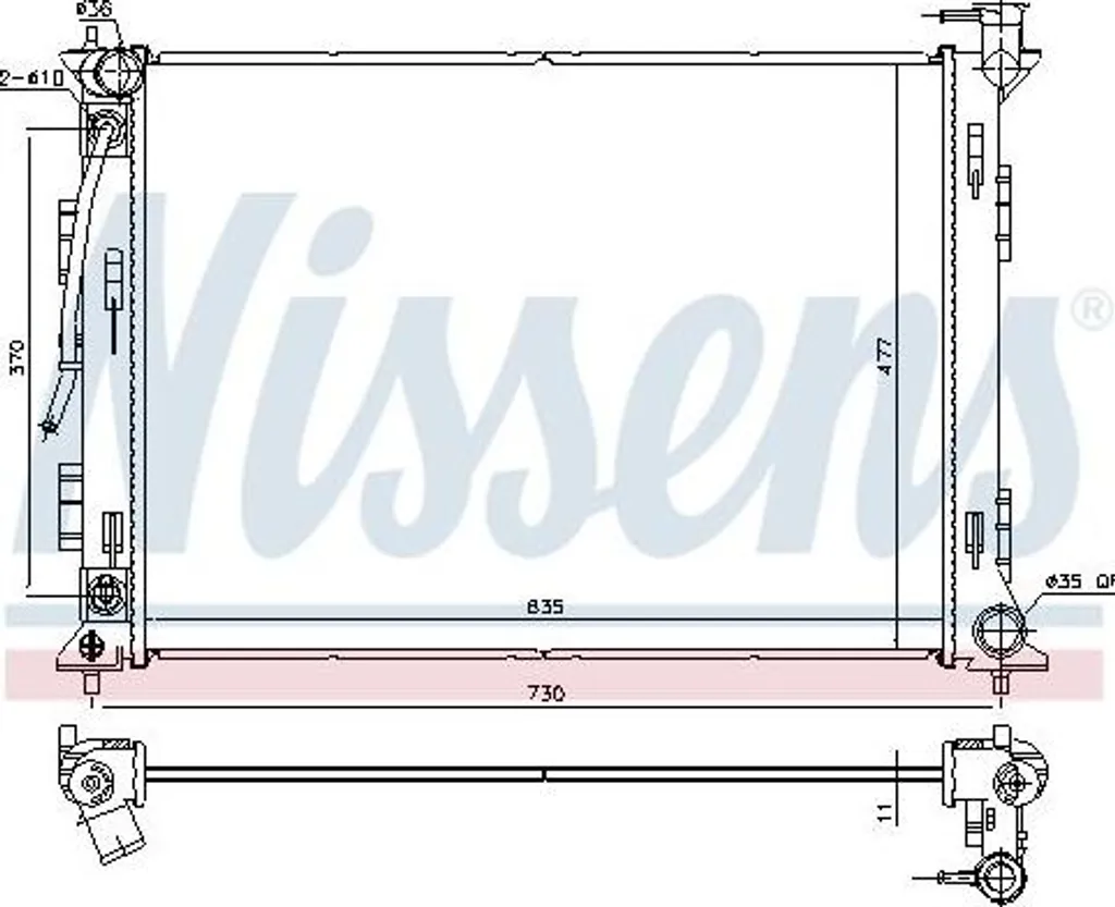 Radiateur Moteur pour Hyundai Sonata : Remplacement Fiable OE 25310C1000