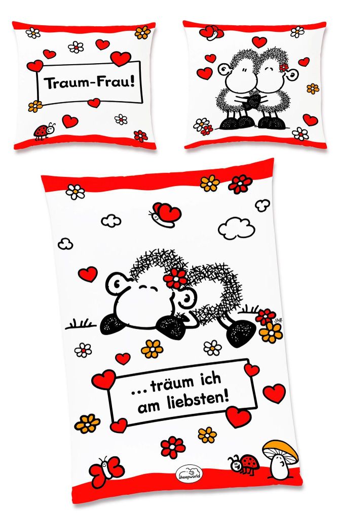 JACK Renforcé Bettwäsche sheepworld 2 tlg. Traum Frau Produktbild 