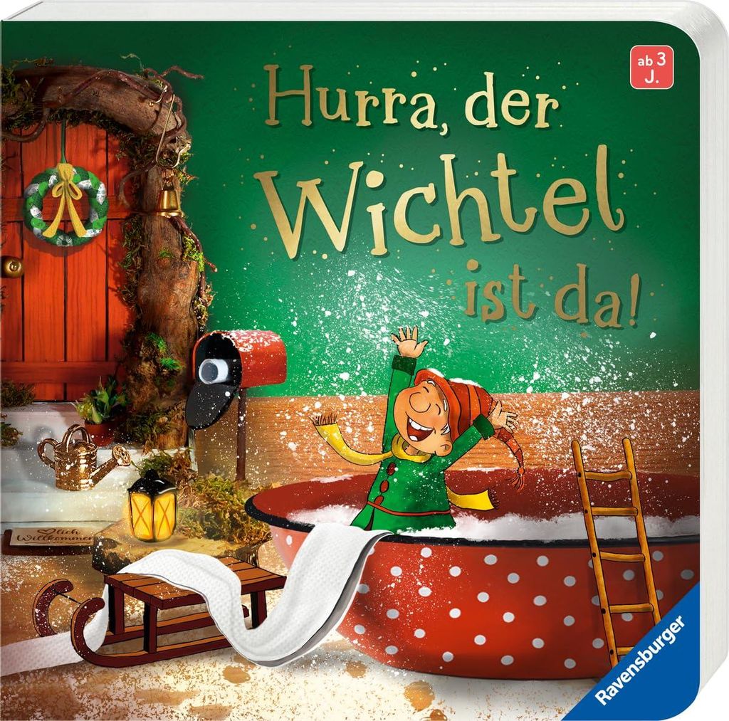 Hurra, der Wichtel ist da! Mein Wichteltür-Buch (Weihnachtswichtel, Wichtelbrauch, Weihnachtsgeschenk, ab 3 Jahre): Mein Wichteltür-Buch