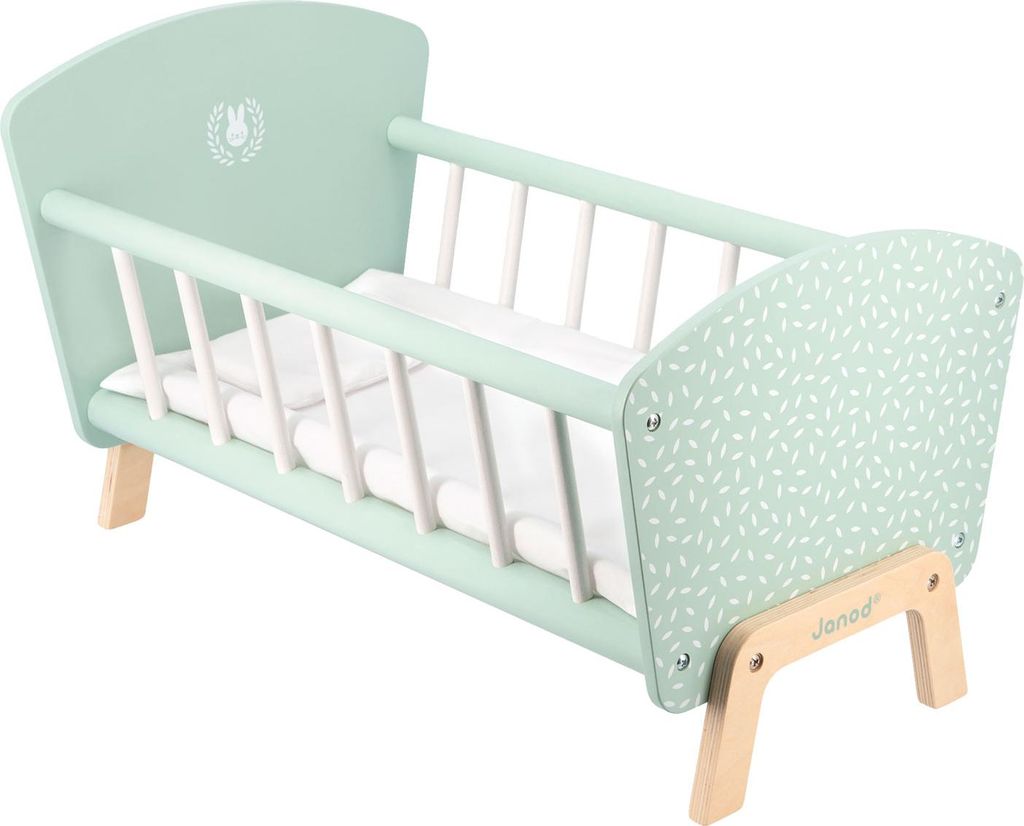 Janod Puppenbett Zen - Holz Puppenbett für Babypuppen