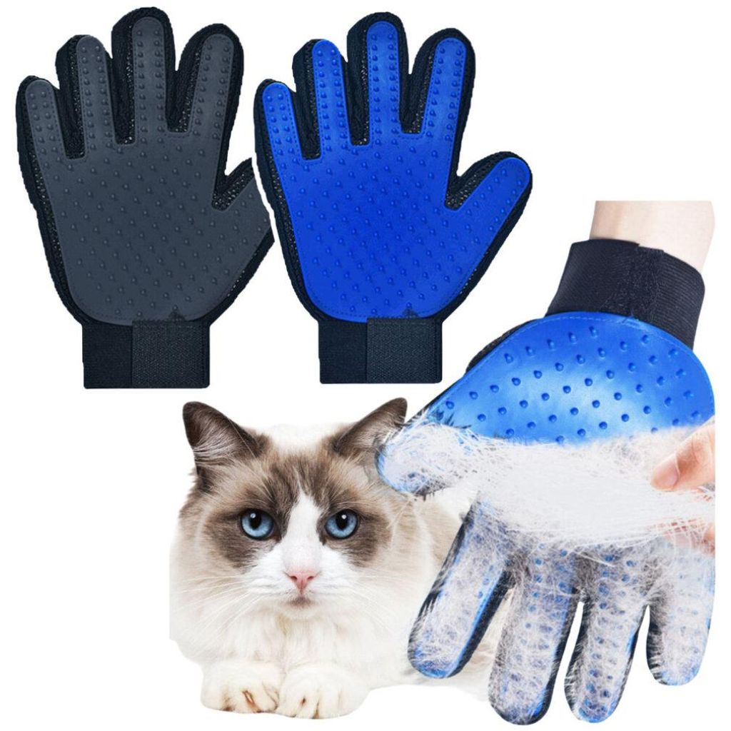 Leantoys Haarkämmhandschuh mit Silikonspitzen für Katzen und Hunde