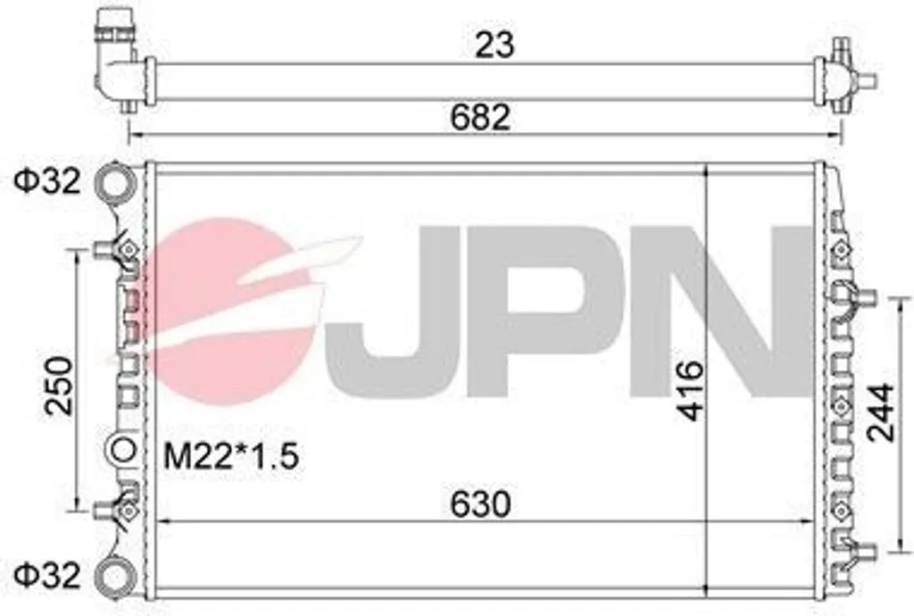 JPN 60C9056 Radiateur Moteur OE 6LL121253 pour Ibiza 6L et Polo 9N
