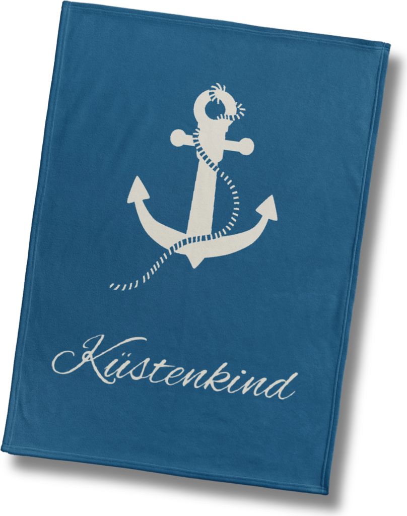 Küstenkind Anker maritime Wohndecke 150x200 cm, weich und Produktbild 