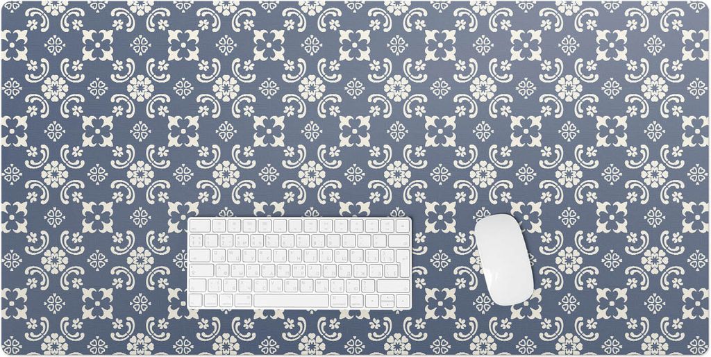 Blumenornament – Schreibtischunterlage – Rutschfeste Tischunterlage – Schreibtischmatte für Büro & Zuhause – Schreibunterlage – Mauspad...