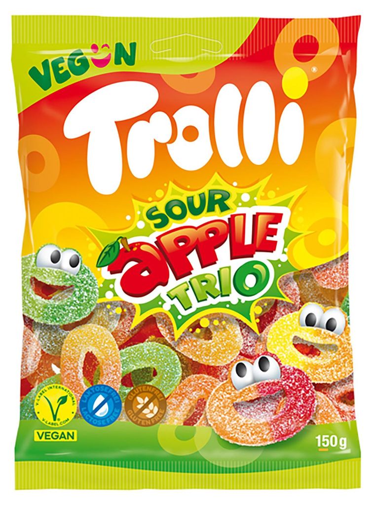 Trolli Sour Apple Trio 150g Produktbild 