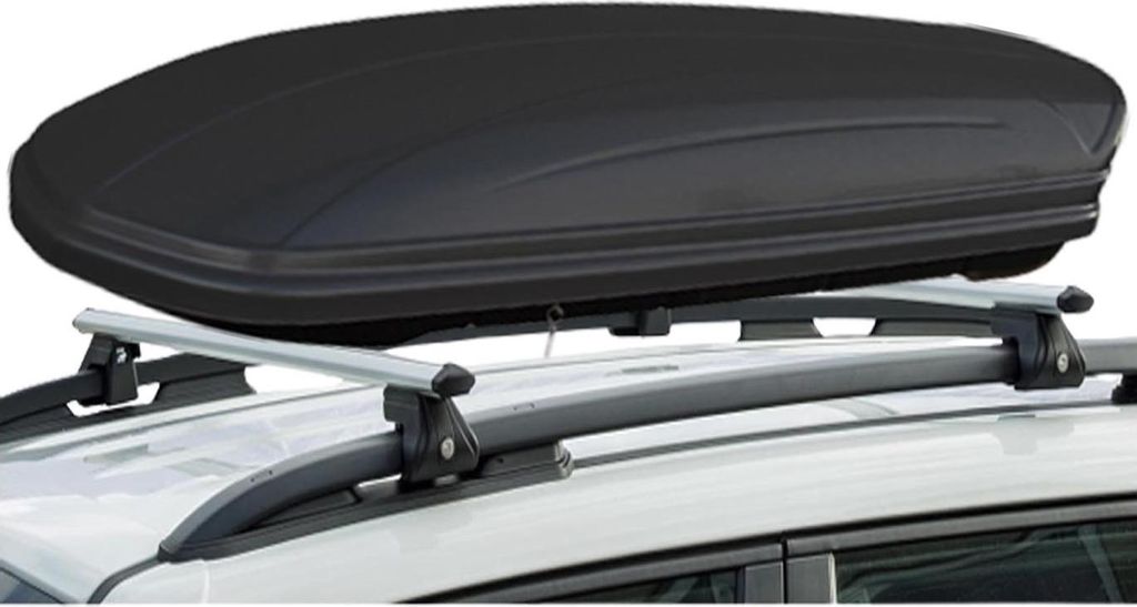 Dachbox VDPMAA320 320 Liter abschließbar schwarz matt + Alu Relingträger VDP CRV120O kompatibel mit Mercedes Classe X (470) 5 Türer ab 2017 offe...