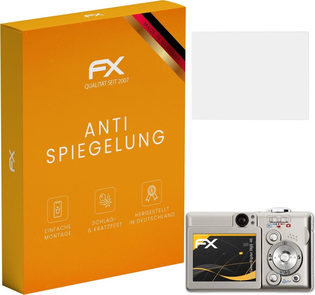 atFoliX FX-Antireflex 3x Schutzfolie kompatibel mit Canon Digital IXUS 40 Displayfolie