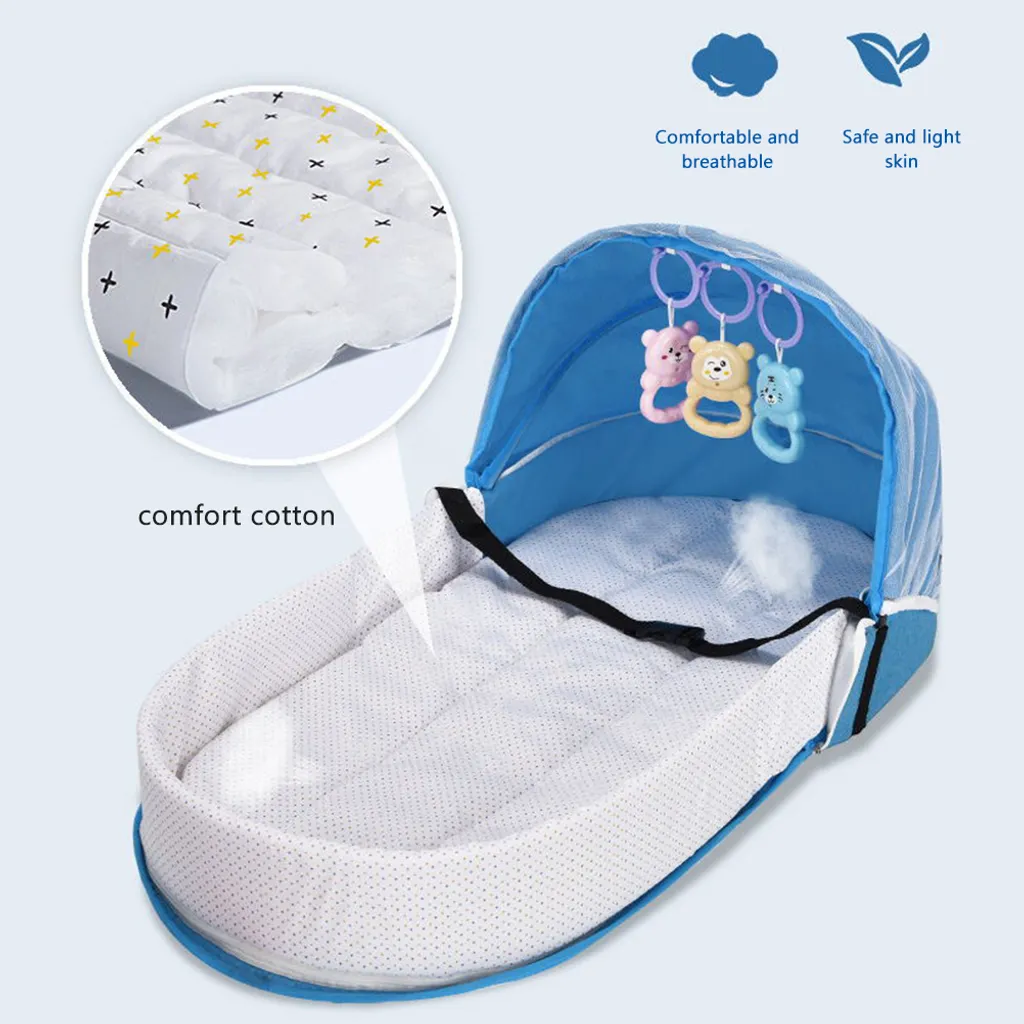 Berceau portable pour nouveau-né et couffin de voyage avec moustiquaire
