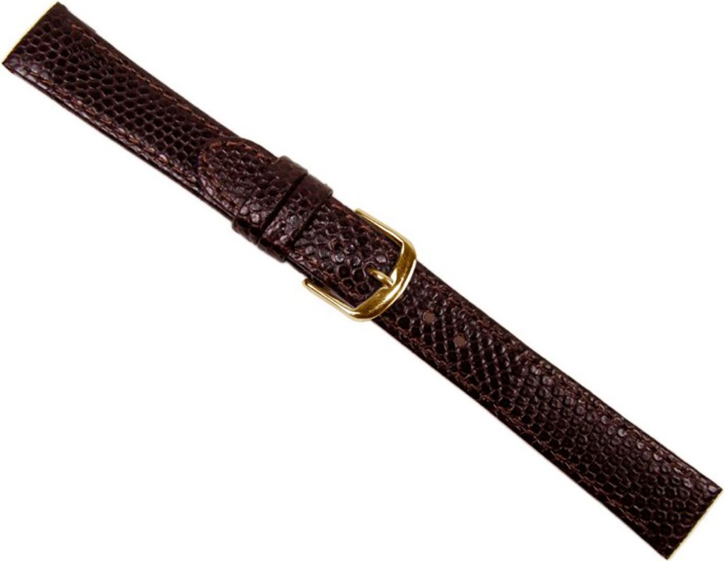 Eidechsenprägung Ersatzband Uhrenarmband Kalbsleder Braun 20545G, Stegbreite:16mm