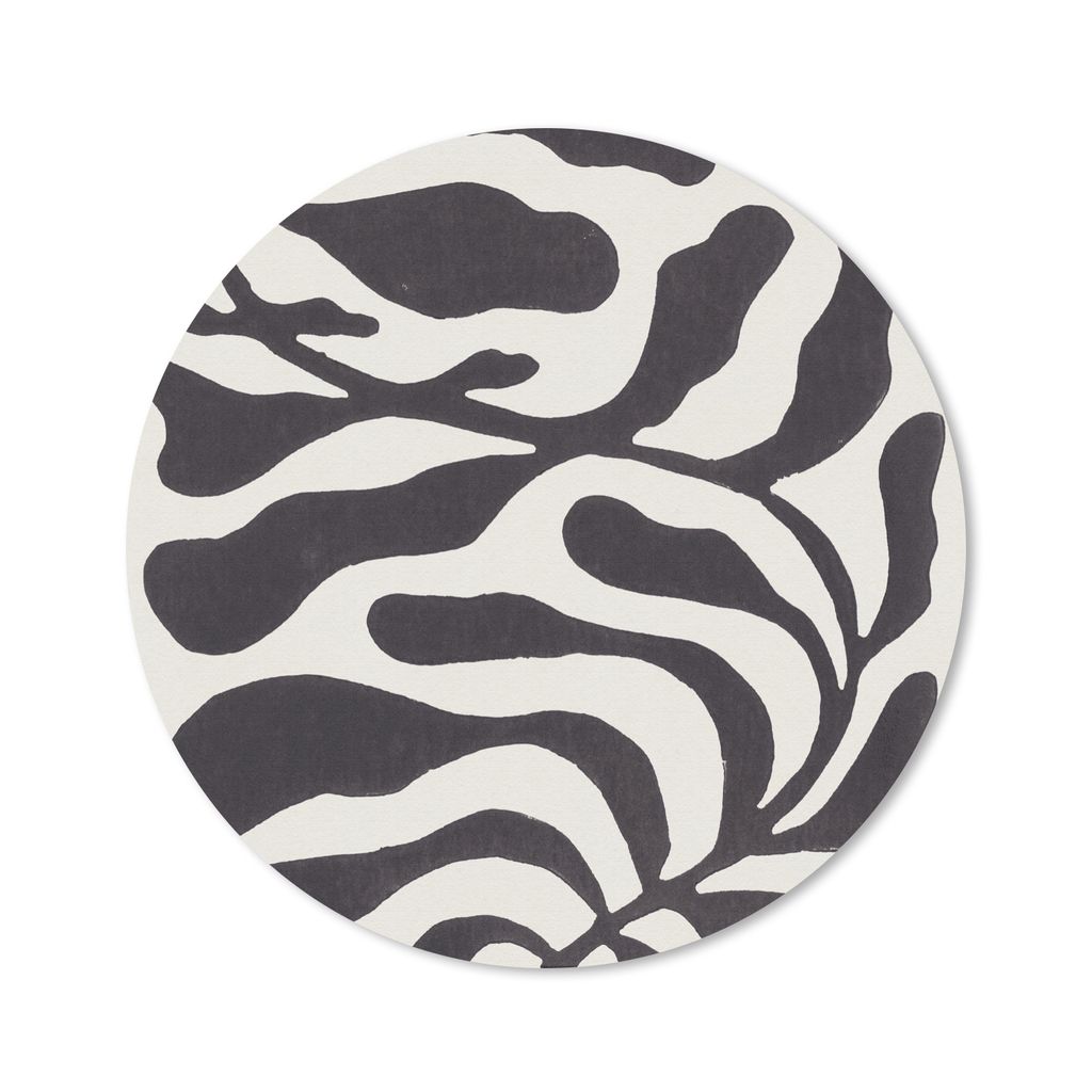 MuchoWow Mauspad Mousepad Blätter - Pflanze - Pastell - Schwarz 40x40 cm - Mousepads - Maus Mat - Pad - Mausunterlage - Schreibtisch Accessoires