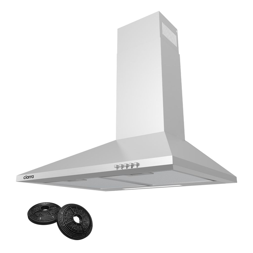 CIARRA A++ 370 m³/h Dunstabzugshaube 60 cm Wandhaube Pyramide Abzugshaube 3 Stufen VMS6201