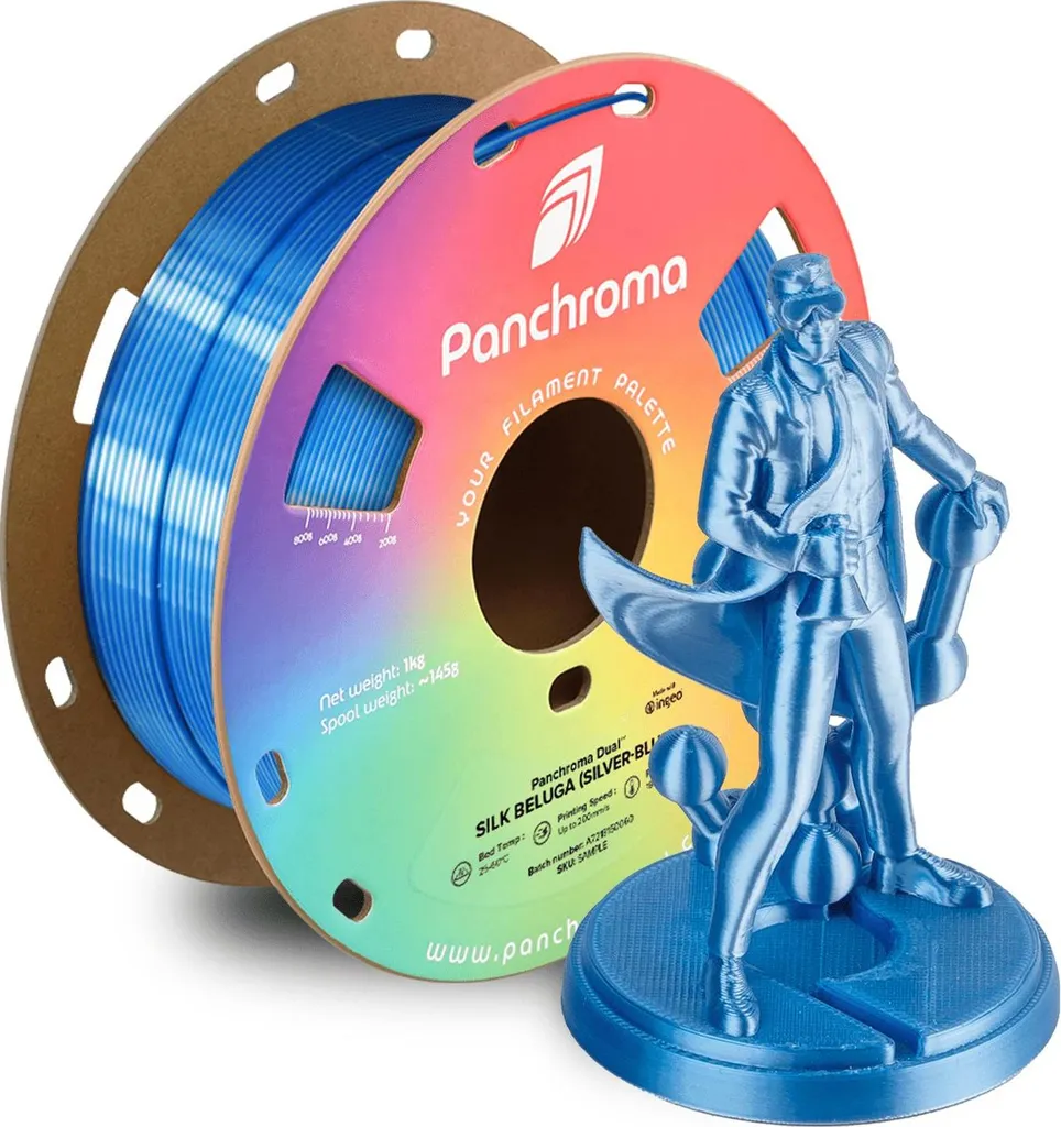 Filament Impression 3D PLA Dual Silk Beluga Silver-Blue 1.75 mm