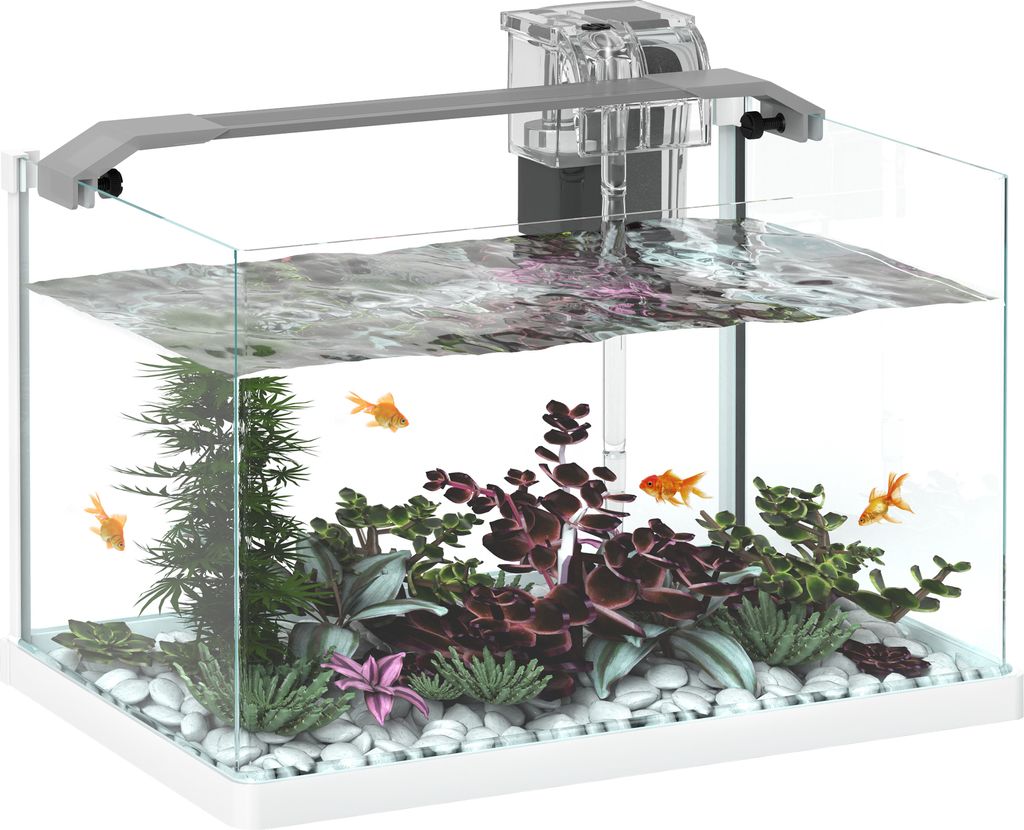 PawHut Glas-Goldfischaquarium mit LED-Beleuchtung, 20 l Produktbild 