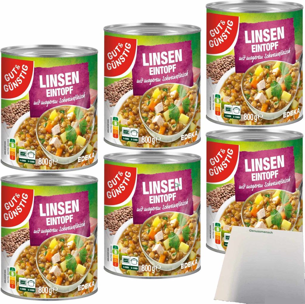 Gut & Günstig Linseneintopf mit magerem Schweinefleisch und Produktbild 