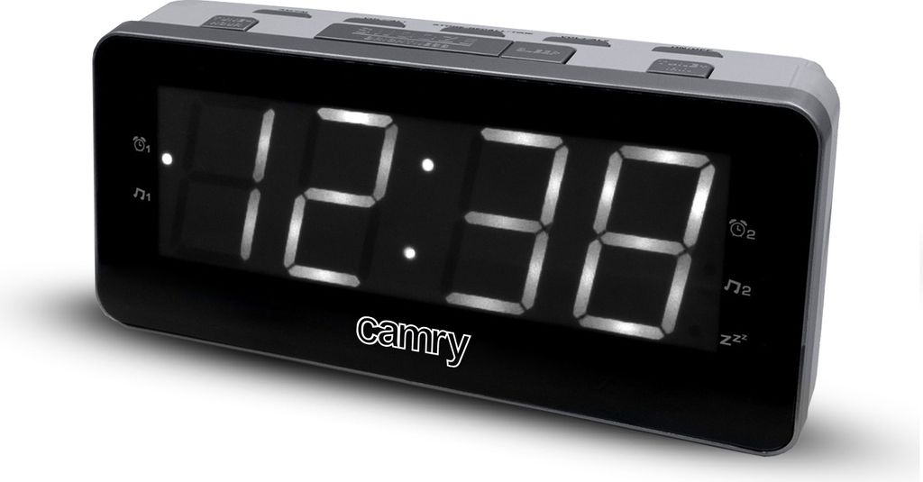 Camry Radio-réveil FM/AM Affichage LCD Double alarme Blanc Image du produit 