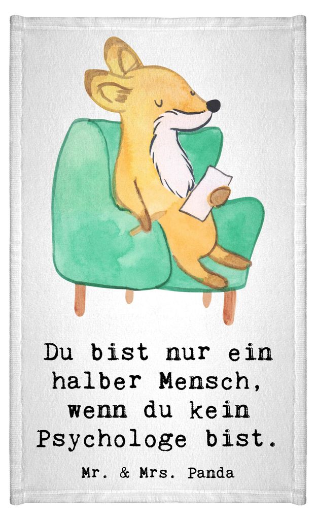 Mr. & Mrs. Panda Handtuch Psychologe Herz - Weiß - Geschenk, Studium, Kleines, badezimmer, Therapeut, Klein, Gästetuch, Design