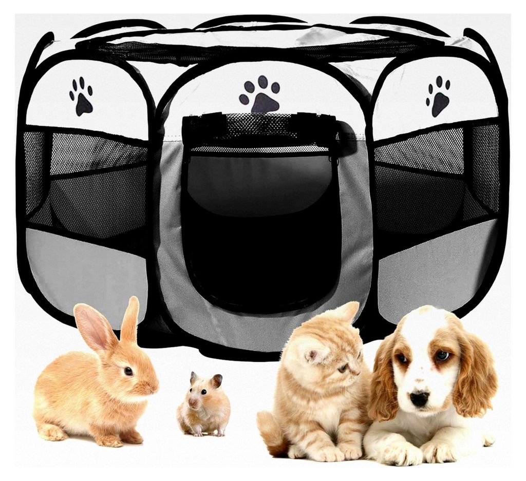 Welpenauslauf 91x91x58cm, Haustier Hundezaun, Tragbarer Laufstall für Innen- und Außenbereich, Hunde- und Katzengehege, Geeignet für Hunde, Katz...