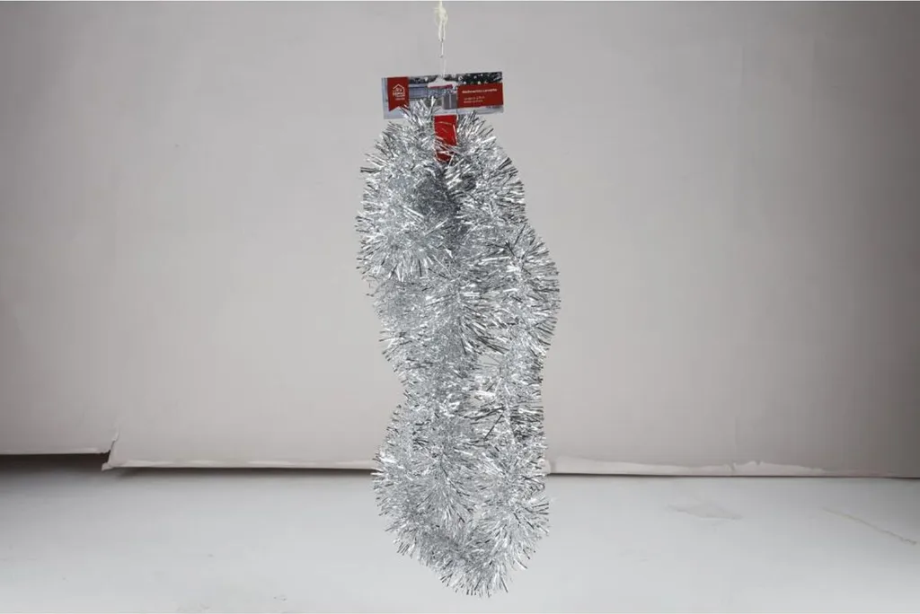 Lametta de Noël 50cm pour décoration sapin - 72 guirlandes rouge argent or