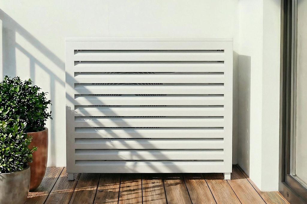 Klimaanlagen- & Wärmepumpen-Abdeckung ANETO Aluminium Weiß Produktbild 