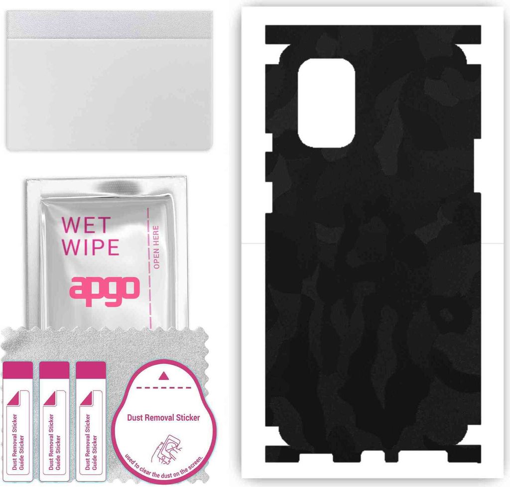 apgo Rückseite + Seiten Schutzfolie, Skin, kompatibel mit OnePlus 8T, Hinten Displayschutzfolie aus Vinylfolie, kratzfest, einfache Montage - Schw...