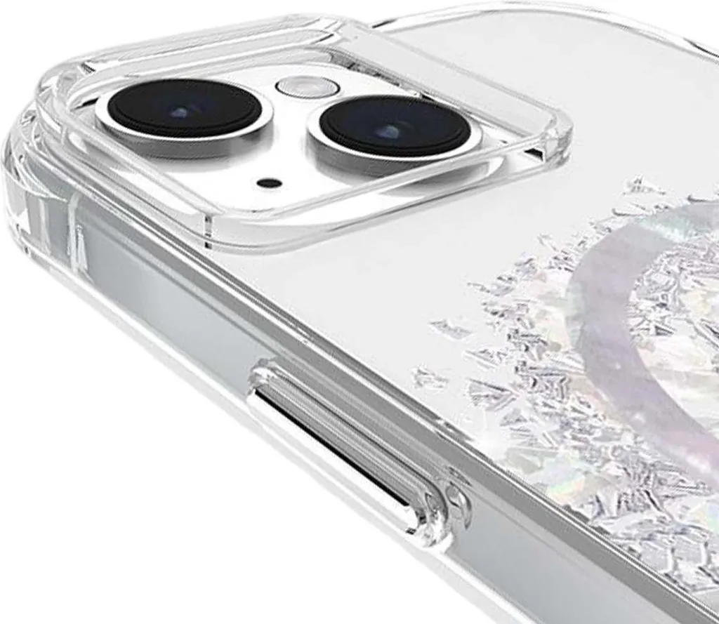 Étui de protection iPhone 15 MagSafe transparent avec motif nacre - 19