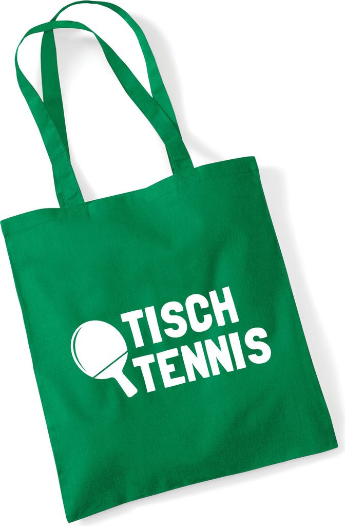 Huuraa Jutebeutel Tischtennis Tischtennisschläger 10 Liter Kelly Green Baumwolle Tasche Geschenkidee