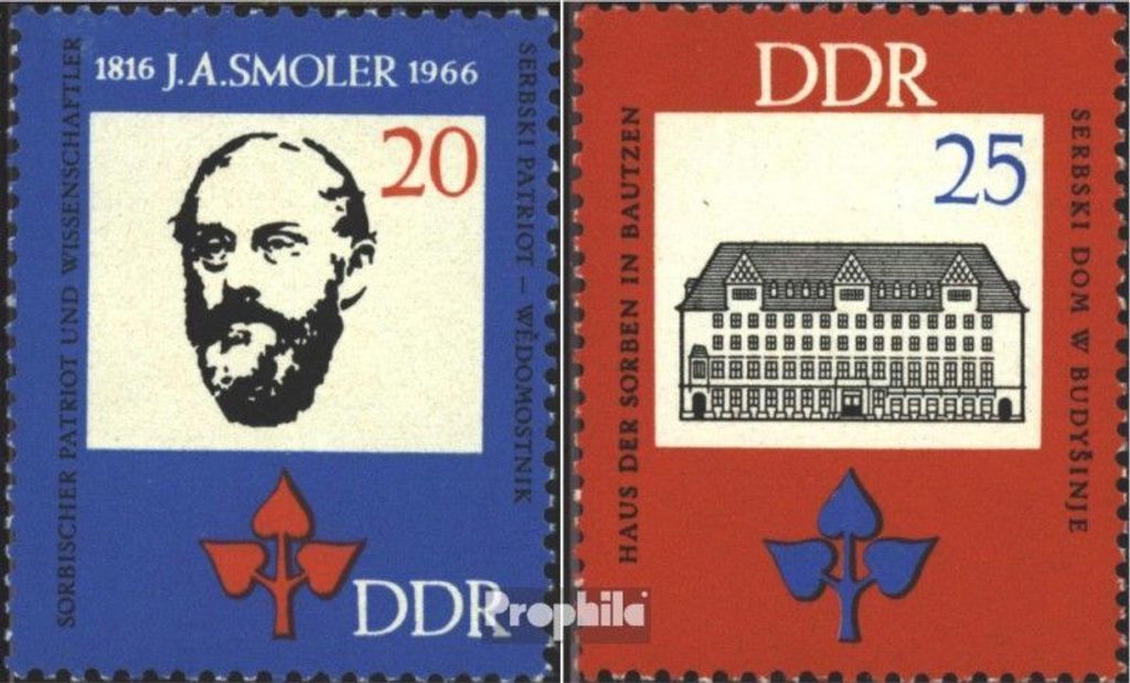 Briefmarken DDR 1966 Mi 1165-1166 (kompl.Ausgabe) postfrisch 150.Geburtstag von Schmoler