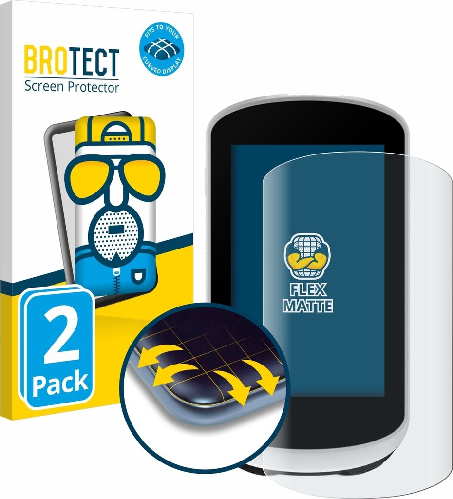 2x BROTECT Fullscreen Schutzfolie für Garmin Edge Explore 2 Displayschutz Folie Fullcover Matt Entspiegelungsfolie