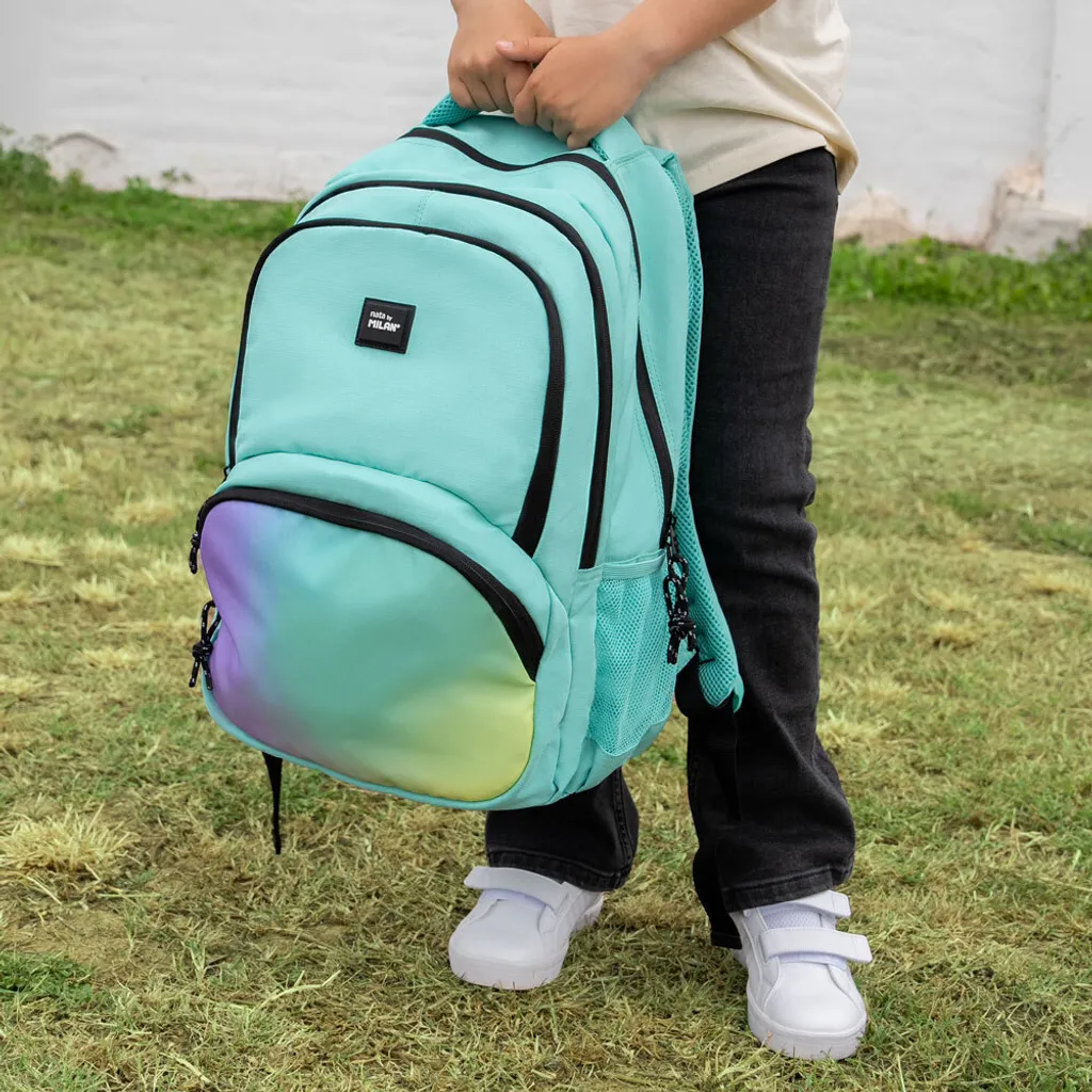 Grand Sac à dos Scolaire 25l à 4 Fermetures Milan Sunset Bleu et Vert