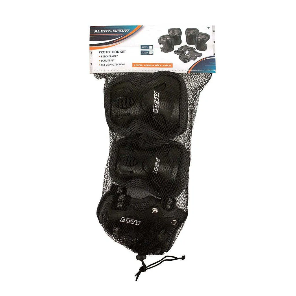 Set de Protection Sport Noir Taille M avec Coques Rigides Anti-Chocs