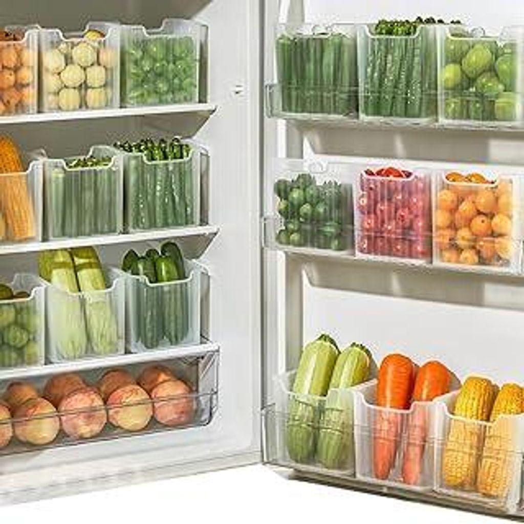 Kühlschrank Organizer set 6pcs Refrigerator Door Aufbewahrungsbox Kühlschrank Boxen für Kühlschrank Schrank Speisekammer Snacks Dosen Küche, B...