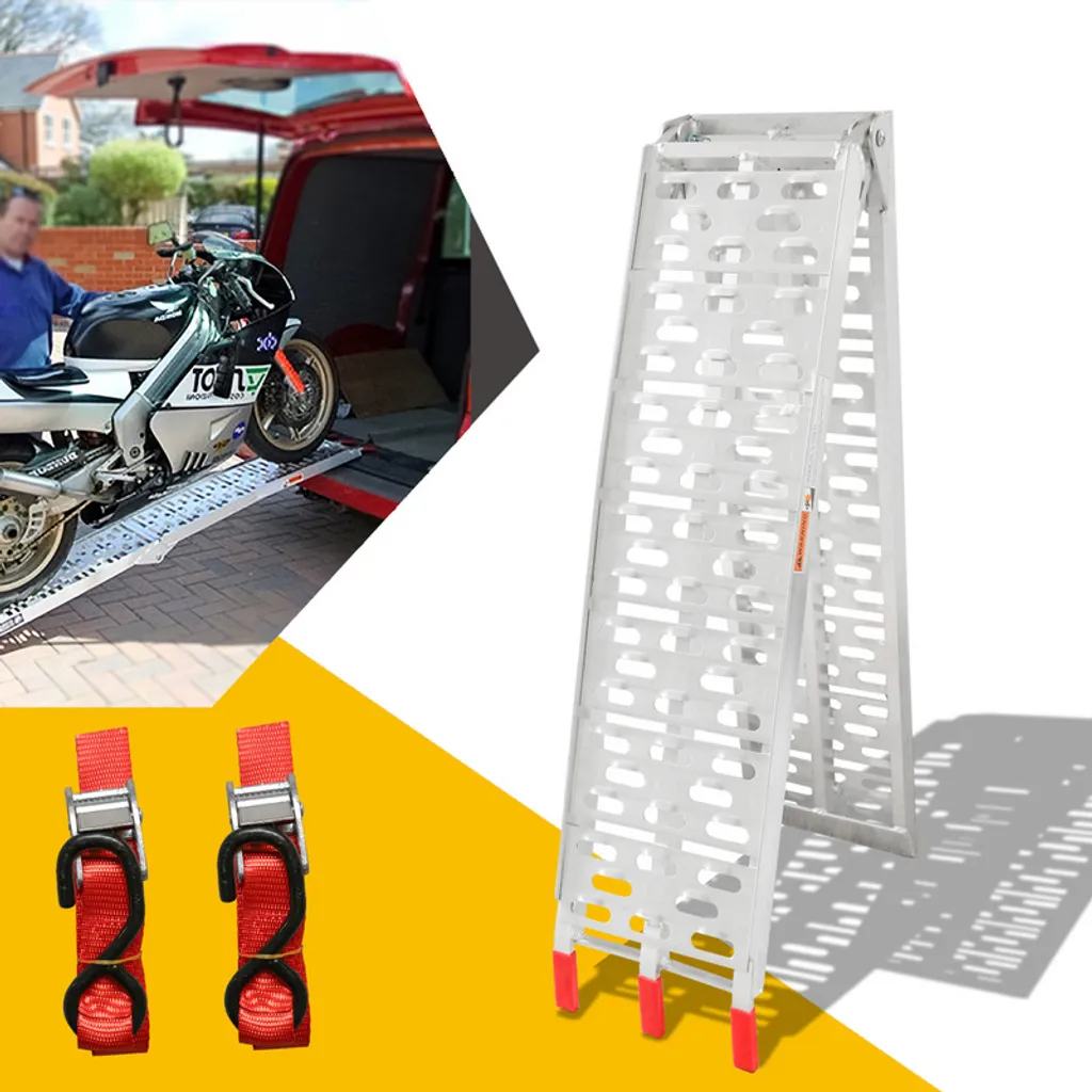 Wolketon 2x Rampa di Carico Pieghevole Alluminio 680kg per Moto e ATV