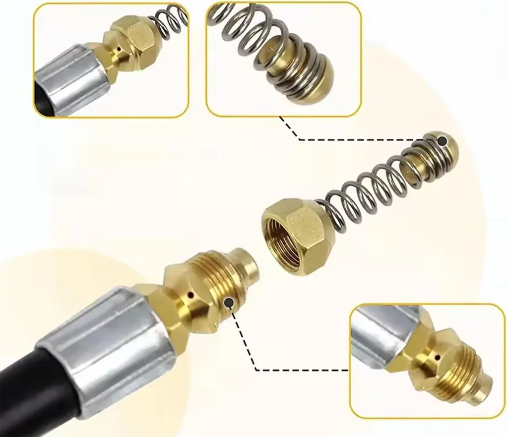 Kit de débouchage de canalisation 30m avec buse flexible en laiton