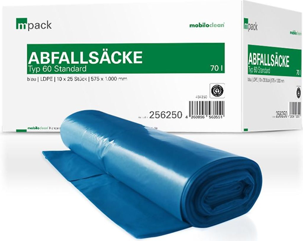 mpack Abfallsäcke 70 Liter T60 (36my) blau