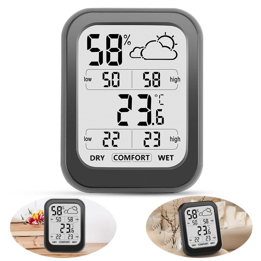 Innen-Thermometer,multifunktionales Temperatur- & Hygrometer mit Ständer,Echtzeit-Anzeige -2060°C,1099% Luftfeuchtigkeit,für Schlafzimmer,Babyzi...