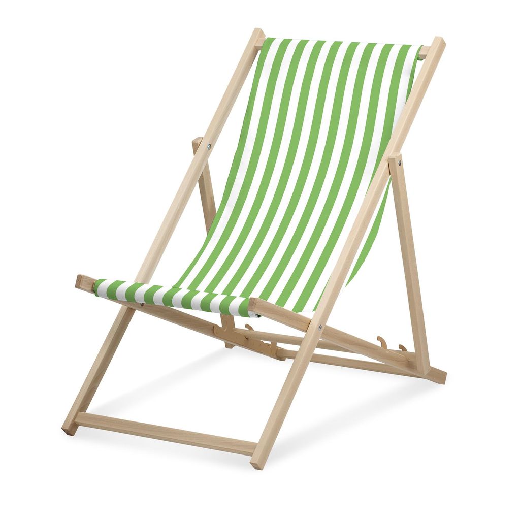 Chaise longue - rayée étroite - vert clair - pliable - en Image du produit 