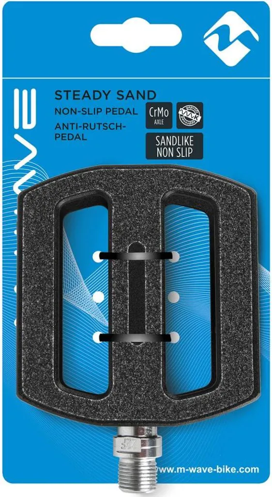 Pédales M-WAVE Steady Sand Antidérapantes en Aluminium - Paire Noire