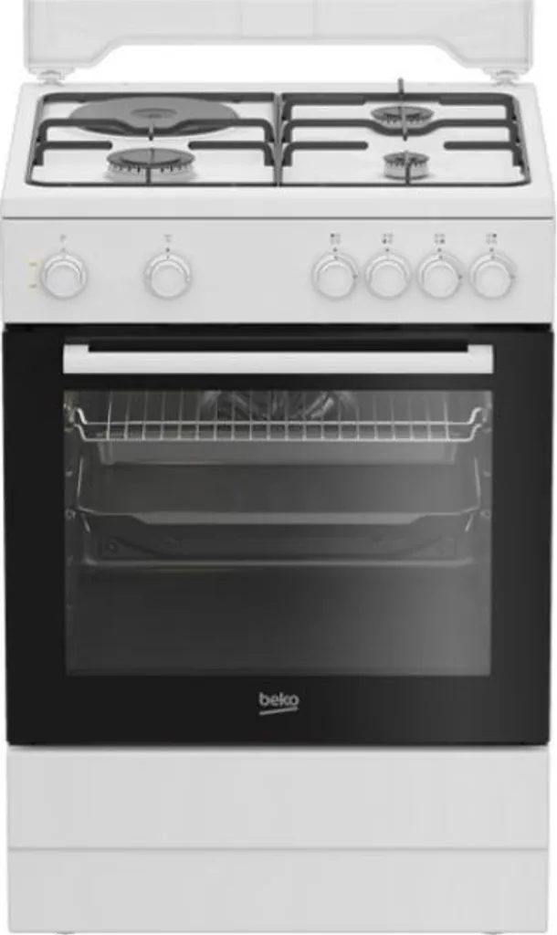 Cuisinière Mixte Gaz et Électrique Beko - Four Grande Capacité Blanc
