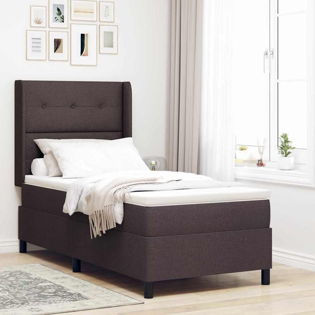Maison Exclusive - Boxspringbett mit Matratze Dunkelbraun 190 x 90 cm Stoff