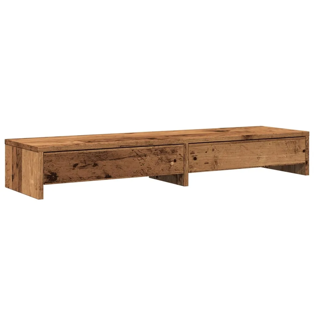 Support d'écran ergonomique 100x27x15 cm bois ancien pour votre bureau