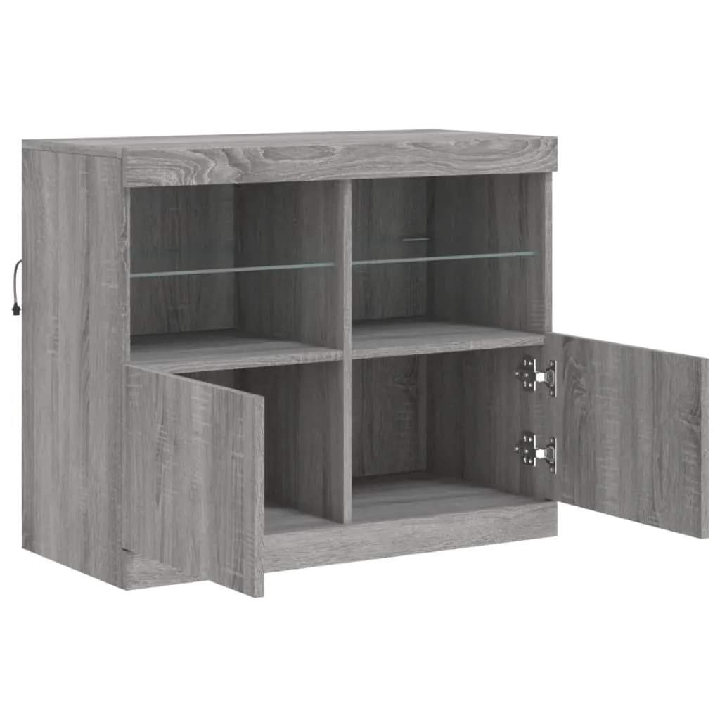 Mobile Credenza LED Grigio Sonoma 81x37x67 cm | Miglior Prezzo Online - 7