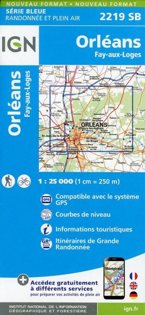 IGN Karte, Serie Bleue Orléans Jargeau